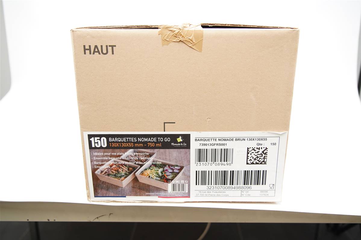 Barquette nomade go 500ml carton 120 pcs