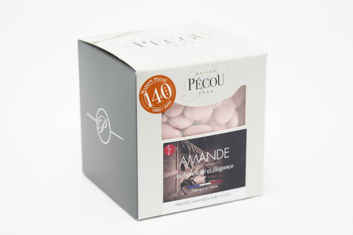 Dragées PECOU amandes catalanes rose, boite de 1kg