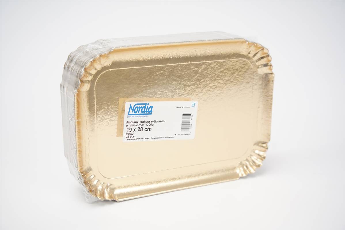 Plateau traiteur or 19x28 cm pqt 25