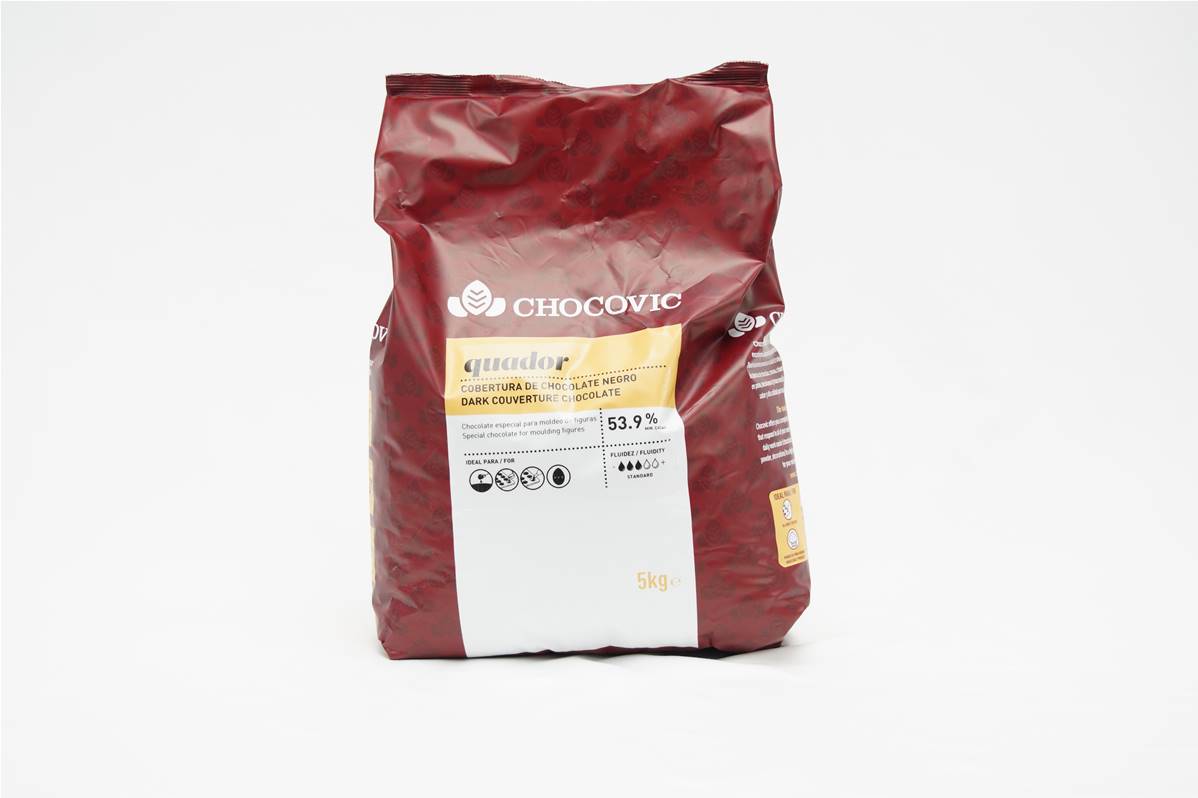 Chocolat noir Quador 53% Chocovic sac de 5kg