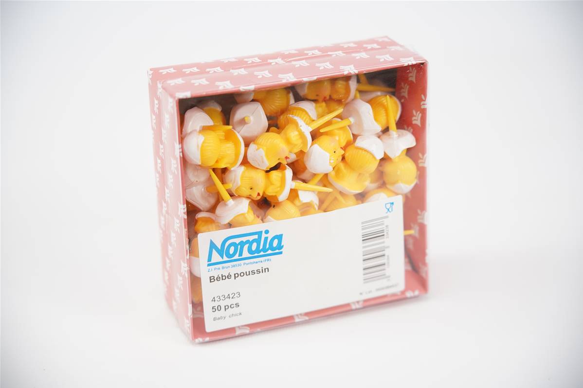 Bebe poussin plastique 28mm boite de 50 nordia