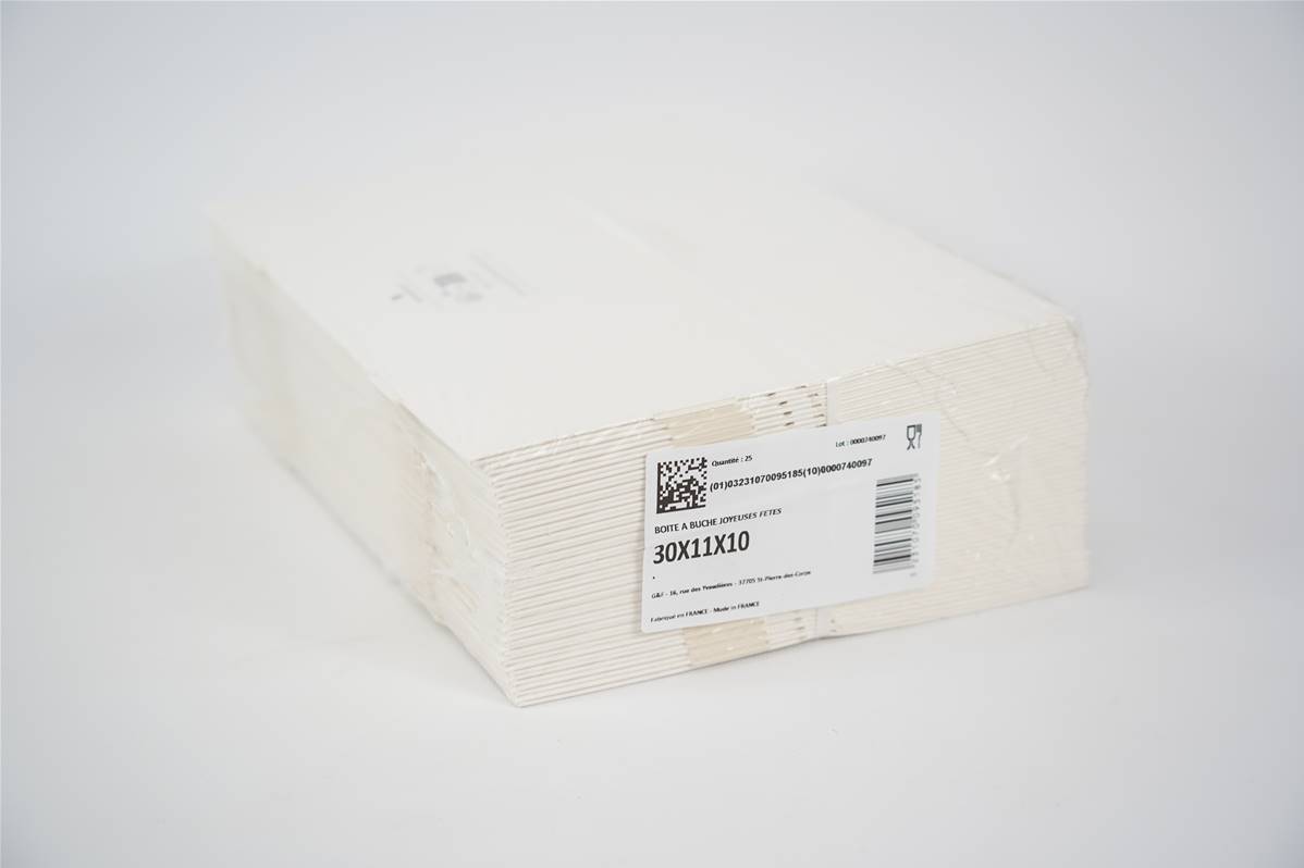 42JF3011---BOITE-BUCHE-JOYEUSES-FETES-30x11cm-PQ-25x1200