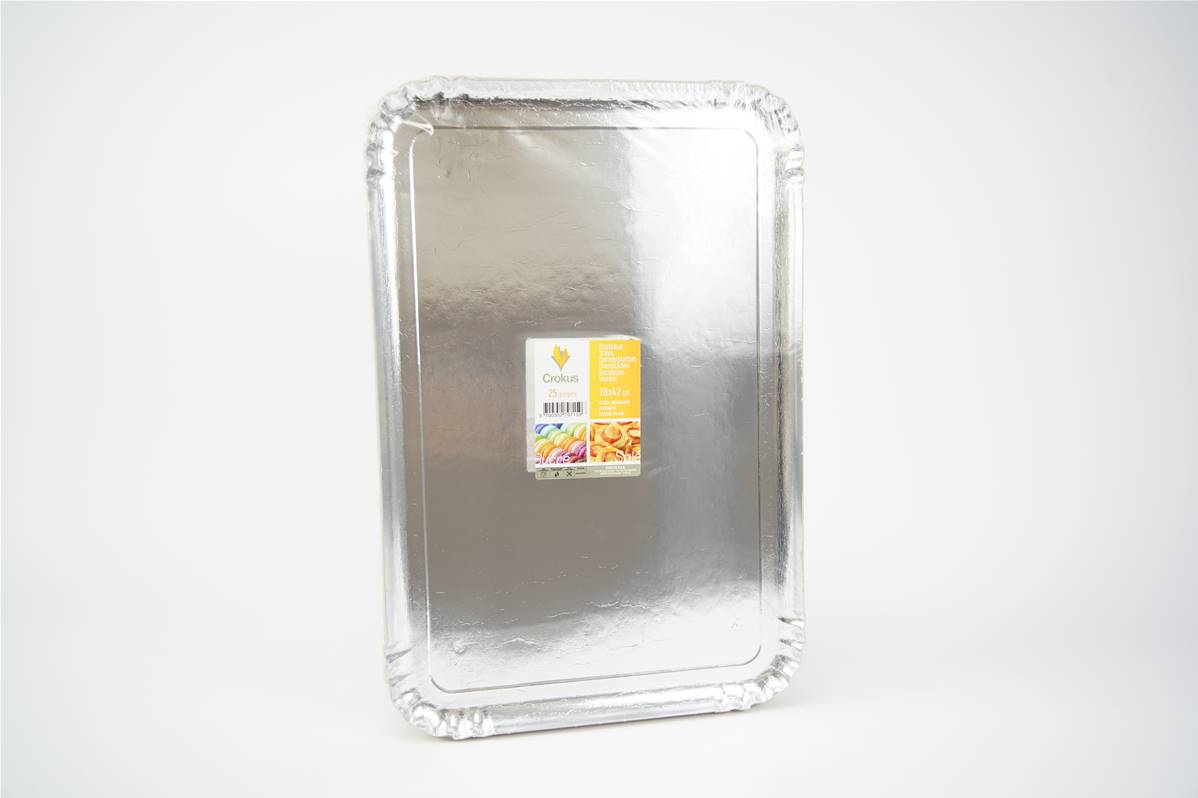 Plateau traiteur argent 28x42 cm paquet det 25