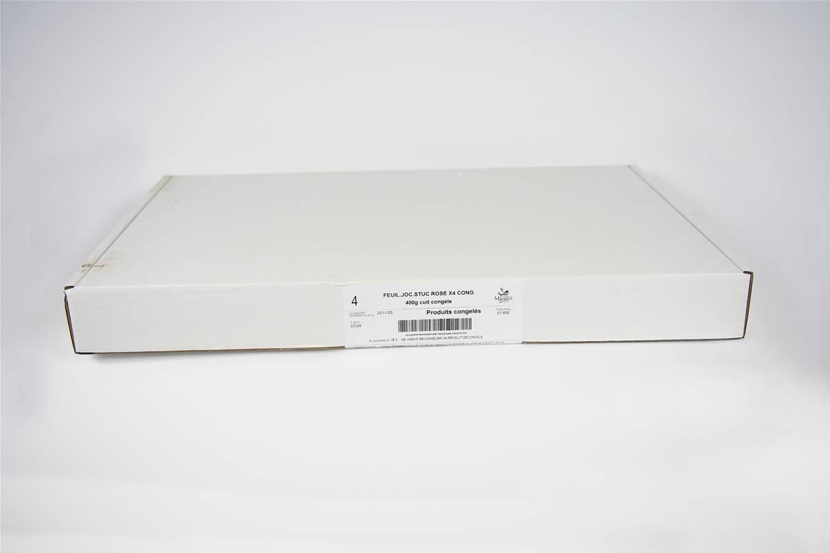 Feuille joconde stuc raye rose carton de 4x400g