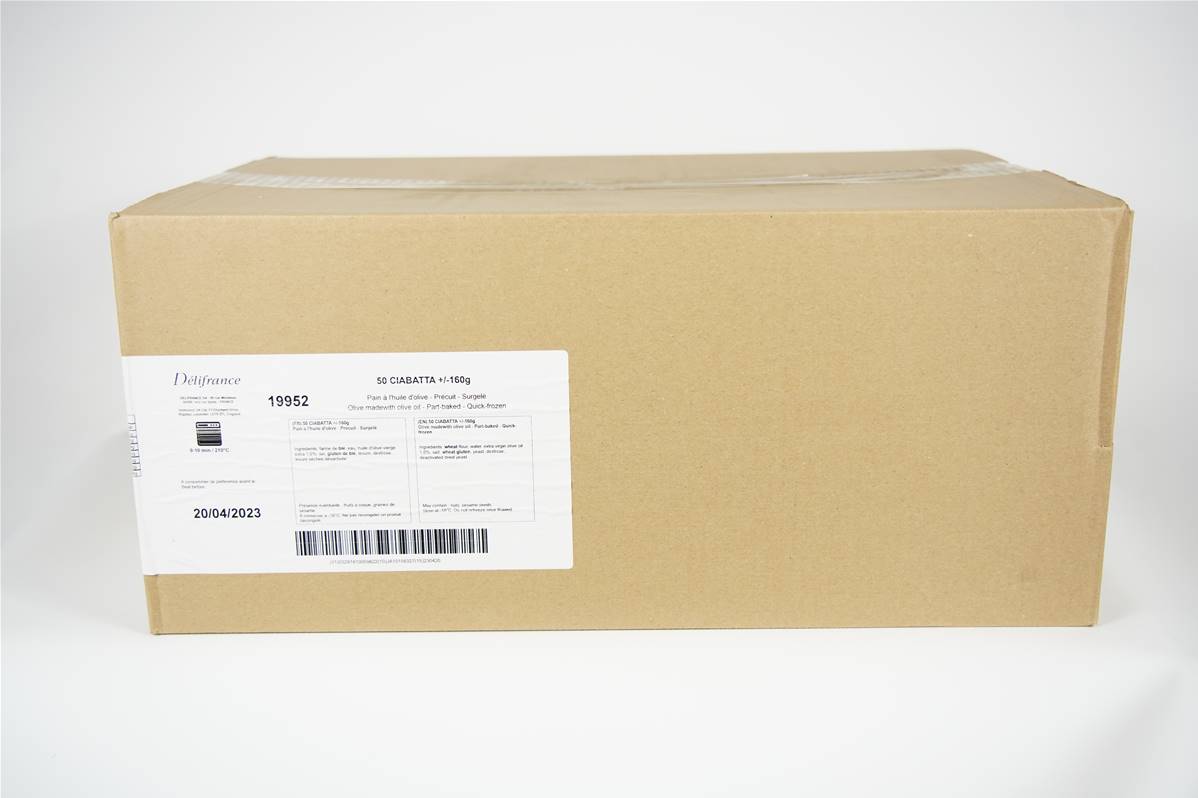 Ciabatta sandwich 26/28cm carton de 50x160gr