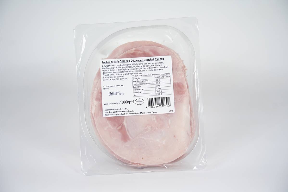 Jambon tranche cuit choix dd 1kg(25x40g)