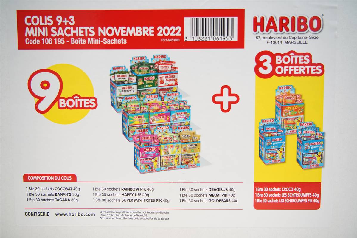 Colis mini sachet 9+3 code 106195