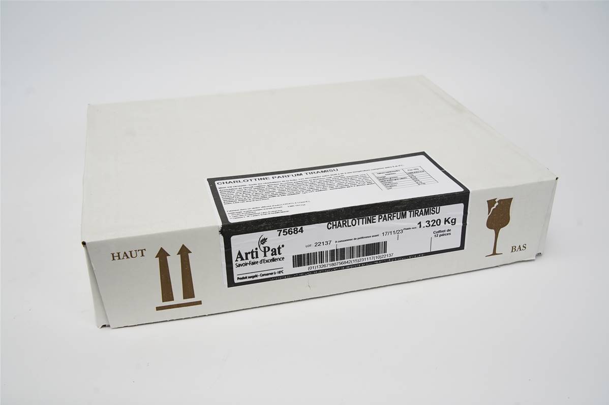 Charlottine tiramisu ø8cm carton de 12x110gr