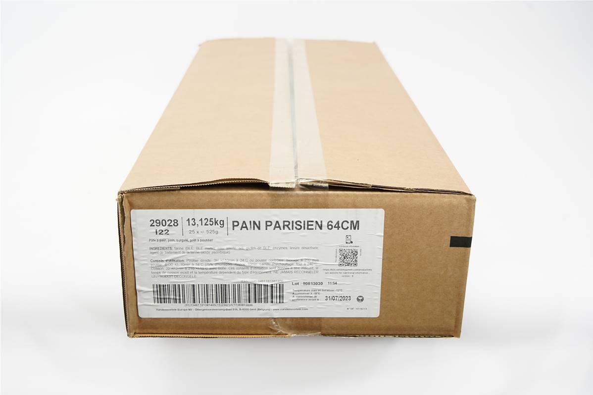 Pain parisien 64/66cm cru carton de 25x525g