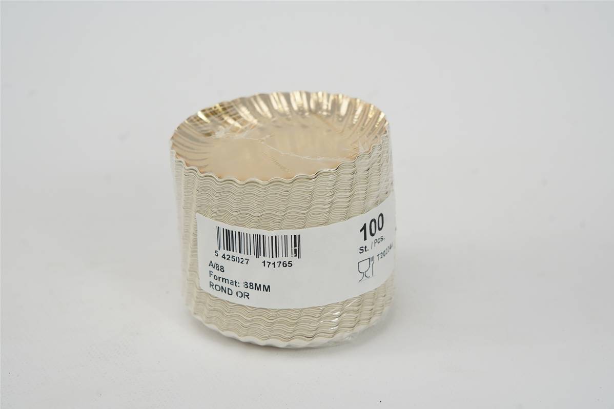 Assiette carton or 9cm paquet de 100