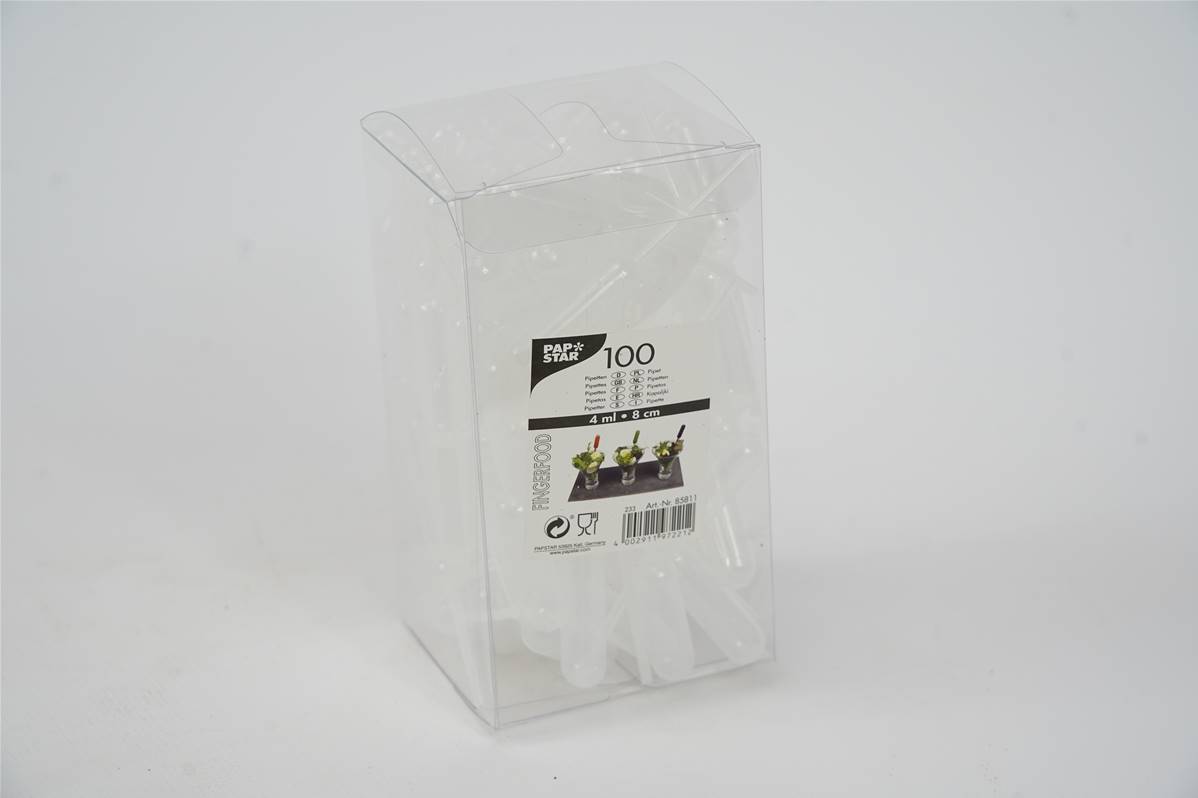 Pipettes transparentses boite de 100x4g