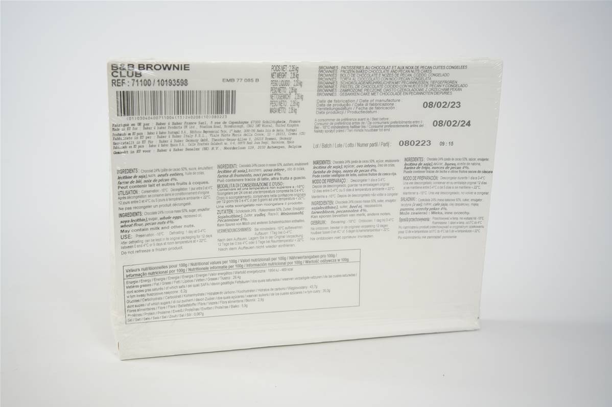 Brownie club plaque entiere plaque 2350g