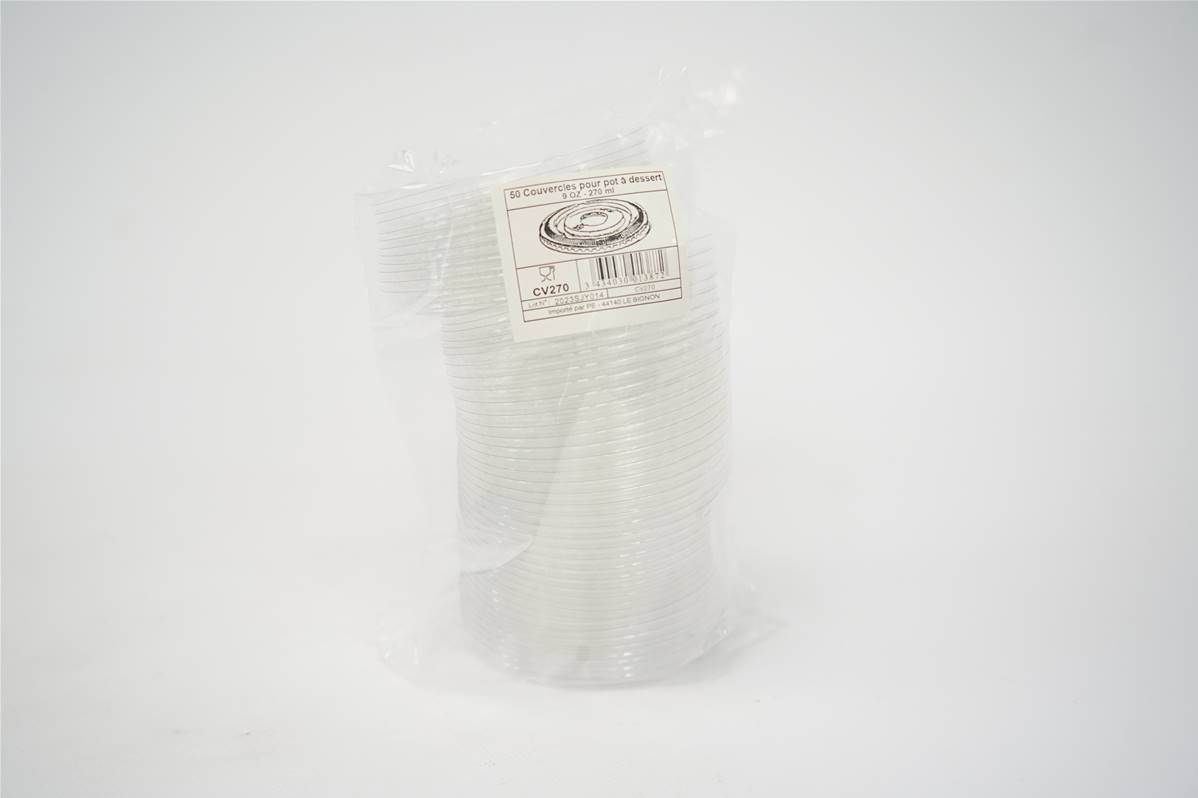 Couvercle cv 270 pot pdpet 270ml paquet de 50