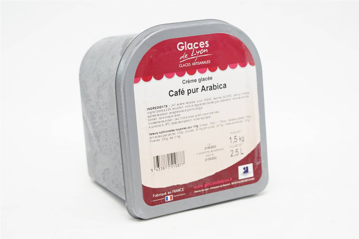 Glace au café expresso en bac de 2,5L
