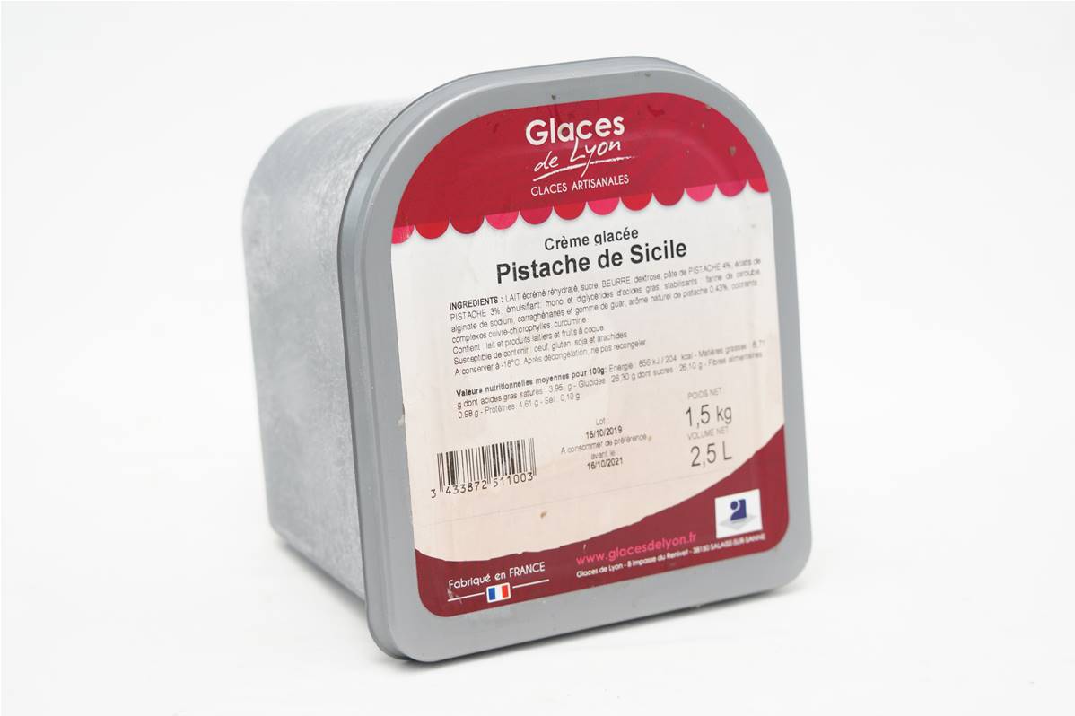 Glace à la pistache en bac de 2,5L