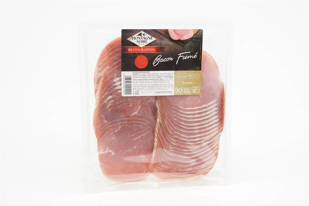 Bacon tranche 50 tranches x10gr paquet de 500gr Paul Predault