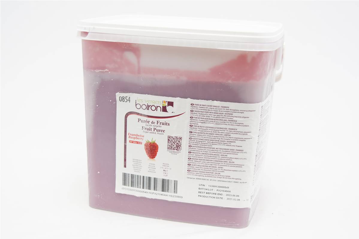 Purée de framboise en seau 10kg boiron