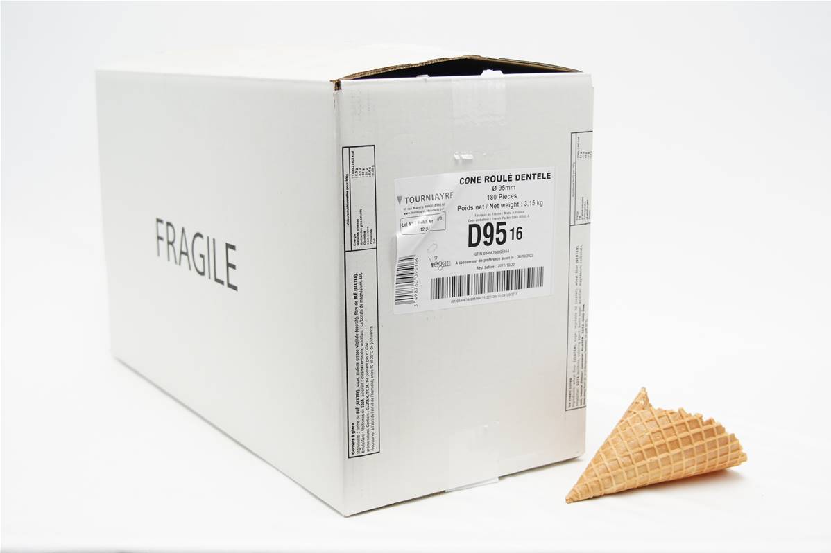 Cône danois diamètre 95mm hauteur 164mm carton de 180 pièces