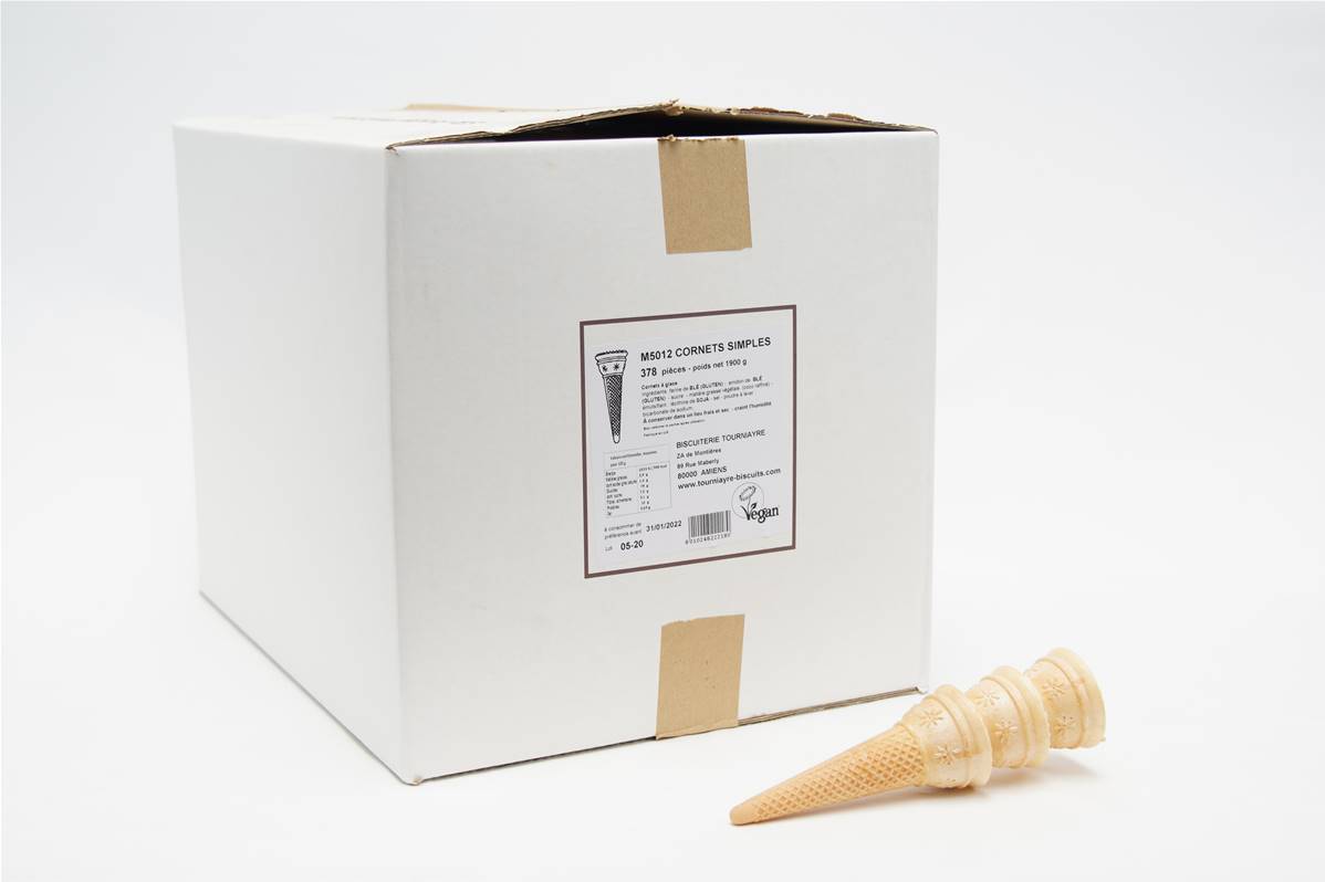 Cornet simple grand modèle diamètre 50mm hauteur 118mm carton de 378 pièces