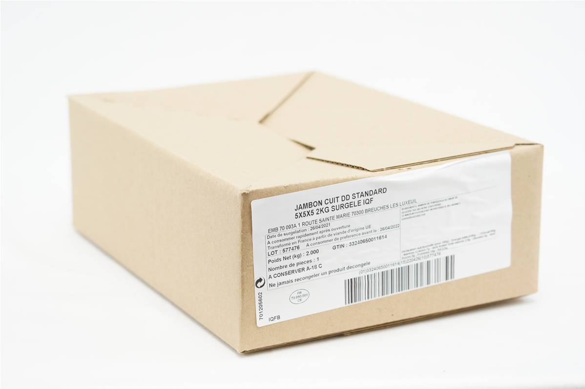 Jambon cuit DD santard 5x5x5mm en carton de 2kg