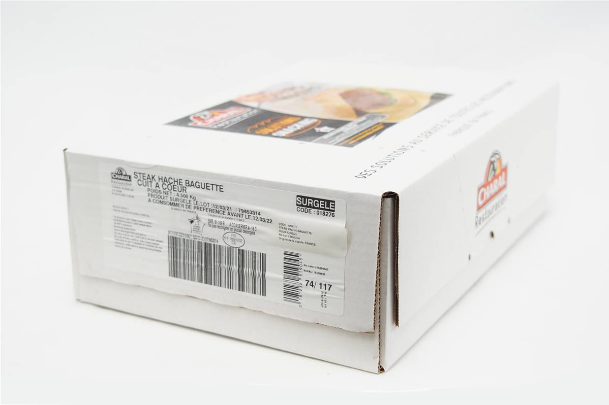 Steak haché 38gr format baguette Charal en carton de 118 pièces