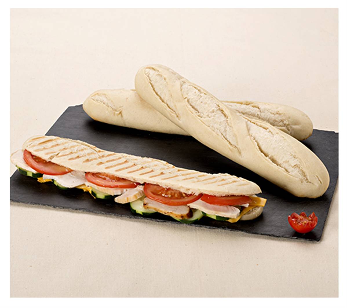 Club sandwich 140gr 1/2 baguette précuit en carton de 70