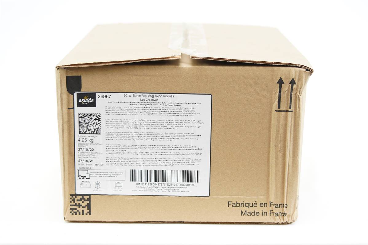 Bun\'n\'roll85gr prêt à cuire en carton de 50