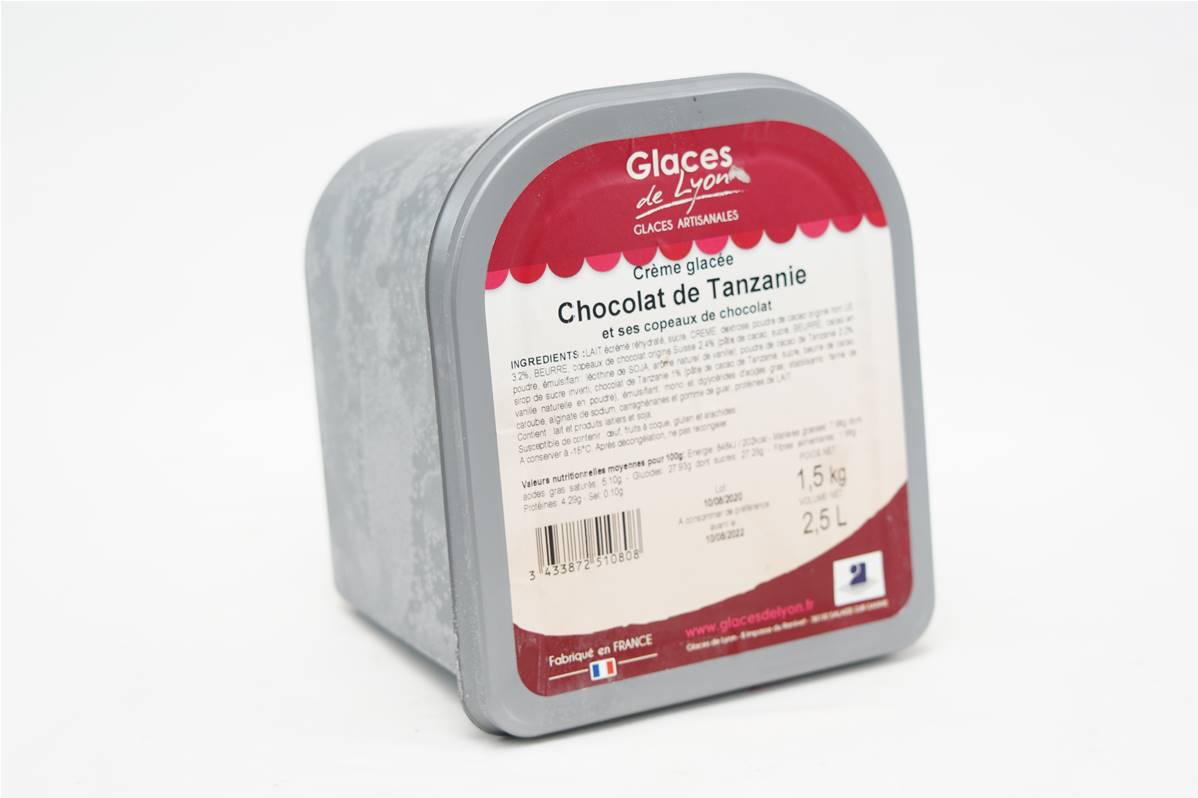 Glace au chocolat de Tanzanie en bac de 2,5l