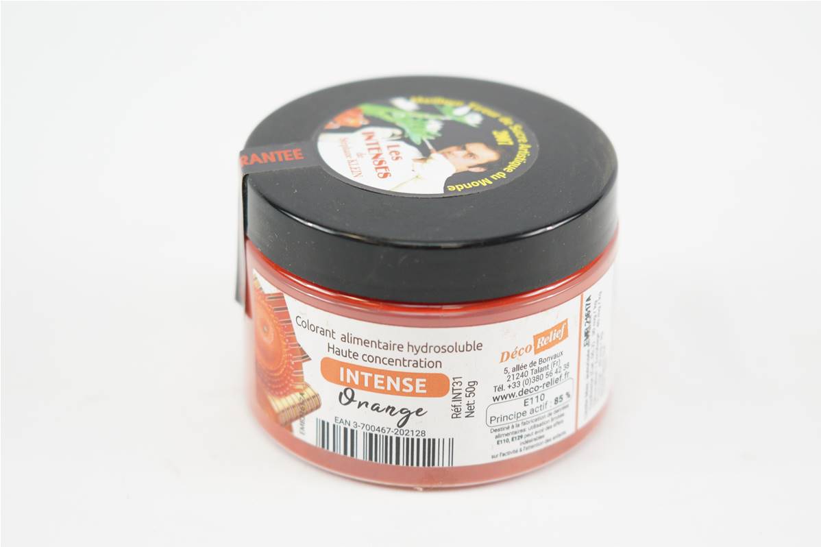 Colorant poudre orange intense en boite de 50gr