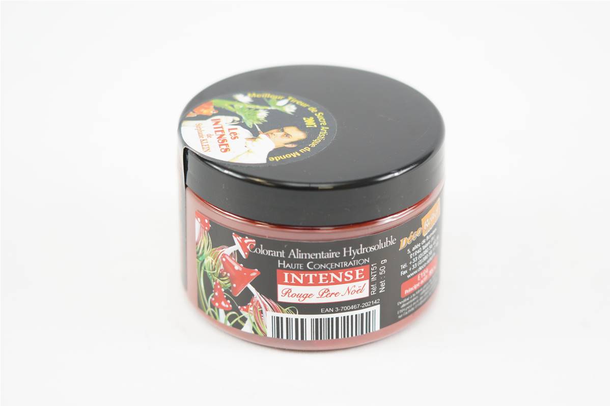 Colorant poudre rouge pere noel intense en boite de 50gr