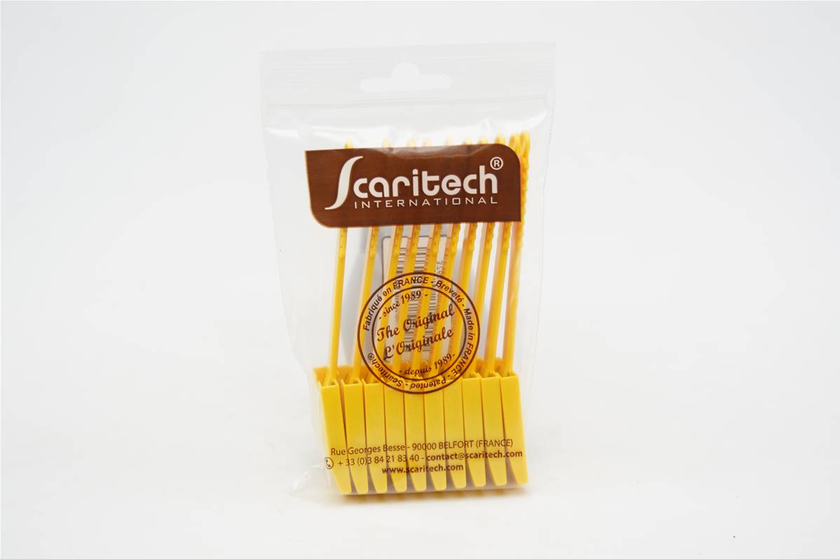 Grignette jaune lame fixe en sachet de 10