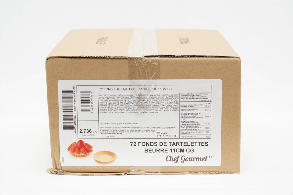 Fond tartelette sablée 110mm carton de 72x42gr
