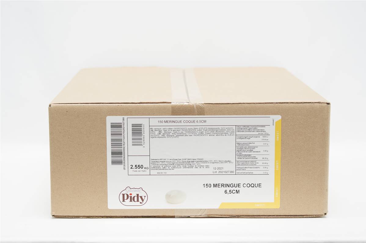 Meringue ronde coque carton de 150x16gr Pidy