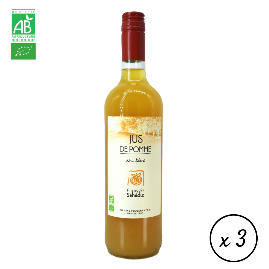 Jus de pomme bio non filtré Séhédic
