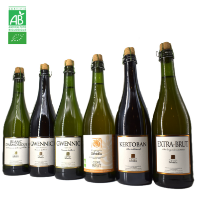 coffret découverte - cidre sehédic brut kertoban extra brut gwennic blanc d'armorique