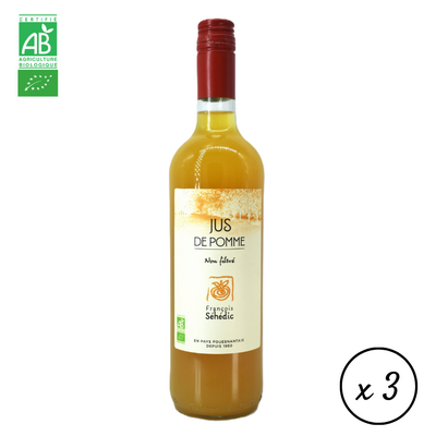 Jus de pomme bio non filtré Séhédic