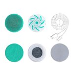 cinq-brosses-interchangeables-et-un-cable-de-chargement-pour-brosse-soins-de-la-peau-rechargeable