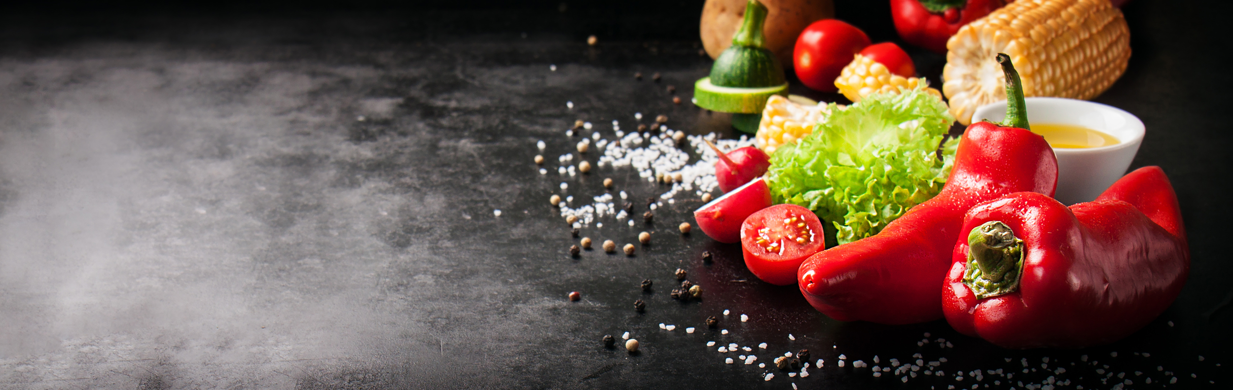 vegetables with salt corn cob