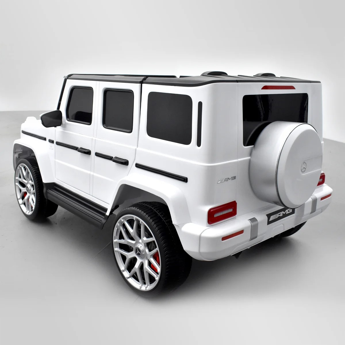 VOITURE ÉLECTRIQUE ENFANT MERCEDES AMG G63 2 PLACES BLANC 6 SUR 15
