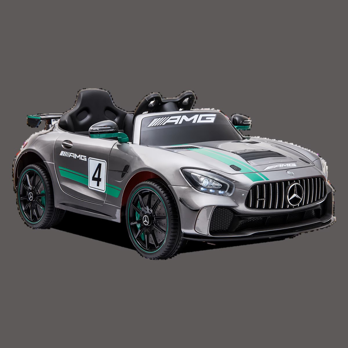 VOITURE ÉLECTRIQUE ENFANT MERCEDES AMG GT4 SILVER 1 PLACE