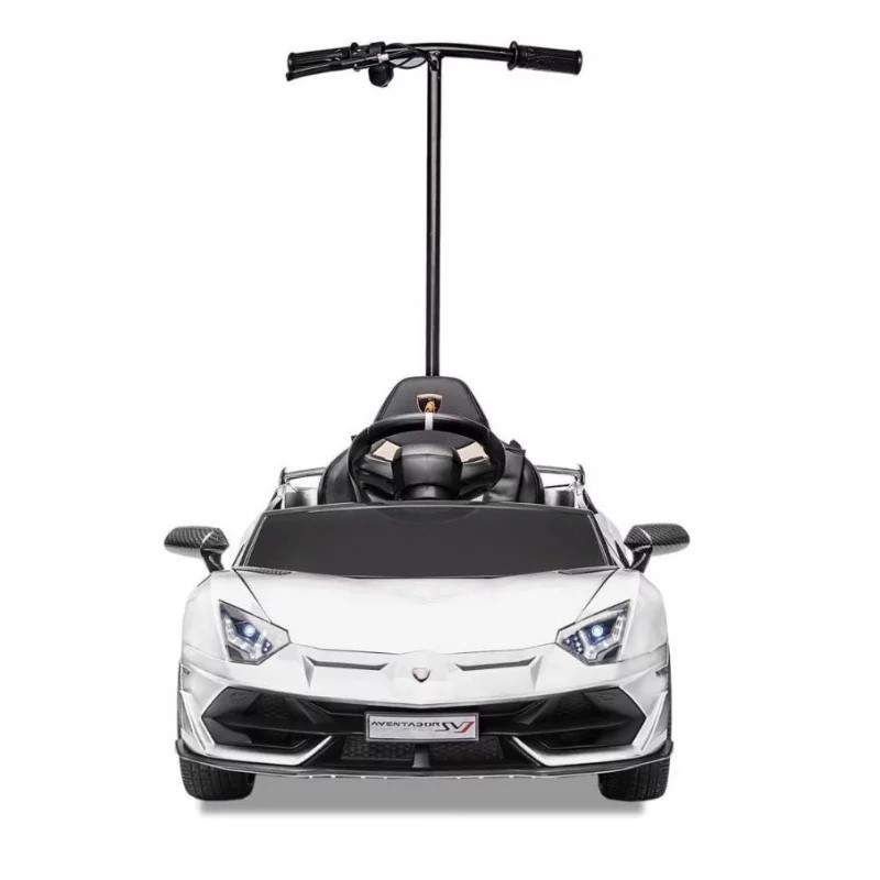 voiture-electrique-enfant-lamborghini-aventador-avec-porteur-blanc-apollo 3 sur 7