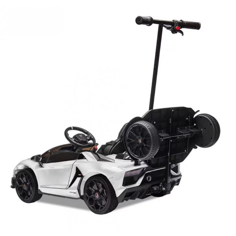 voiture-electrique-enfant-lamborghini-aventador-avec-porteur-blanc-apollo 5 sur 7