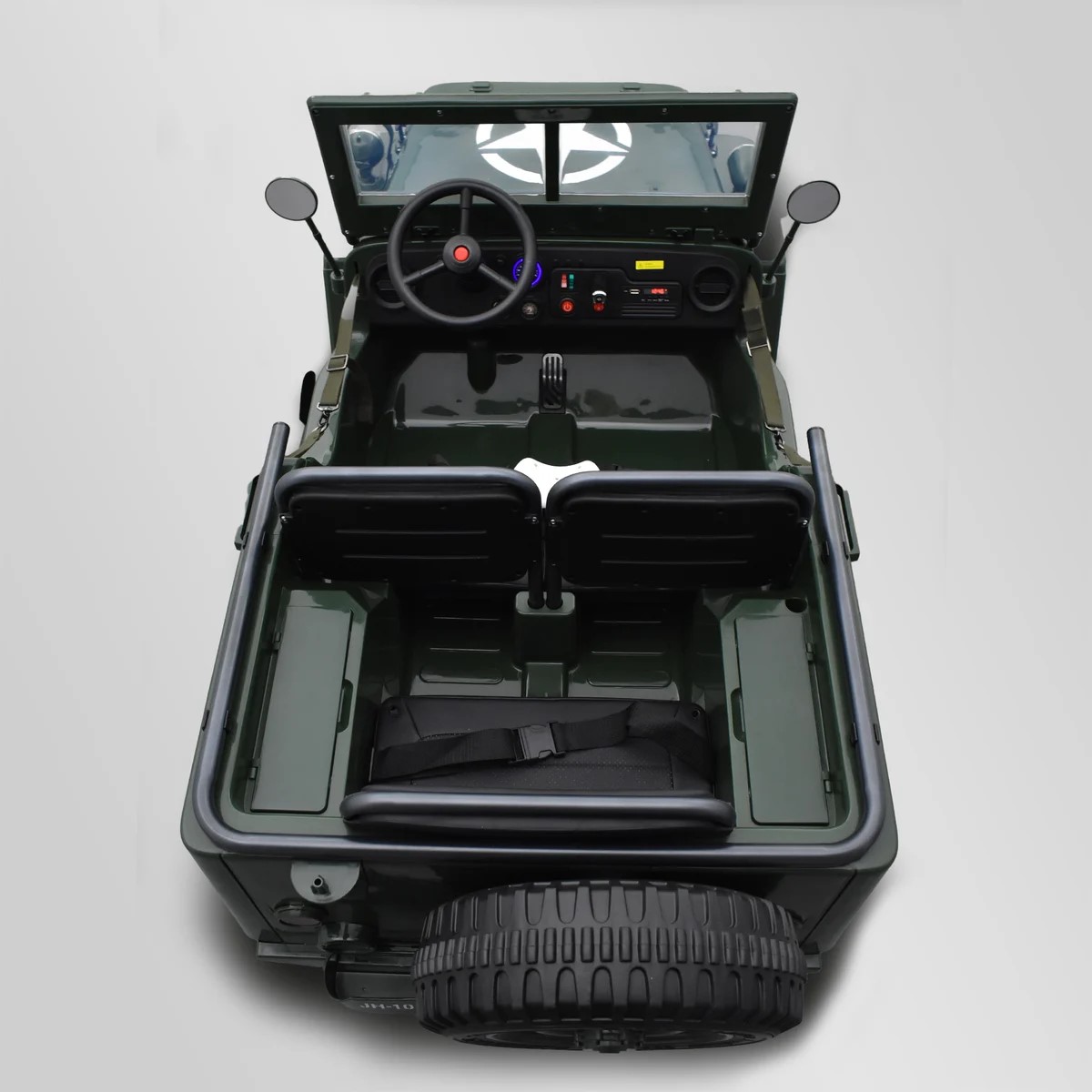 VOITURE ÉLECTRIQUE ENFANT JEEP WILLYS 3 PLACES 12V VERT 6 sur 15