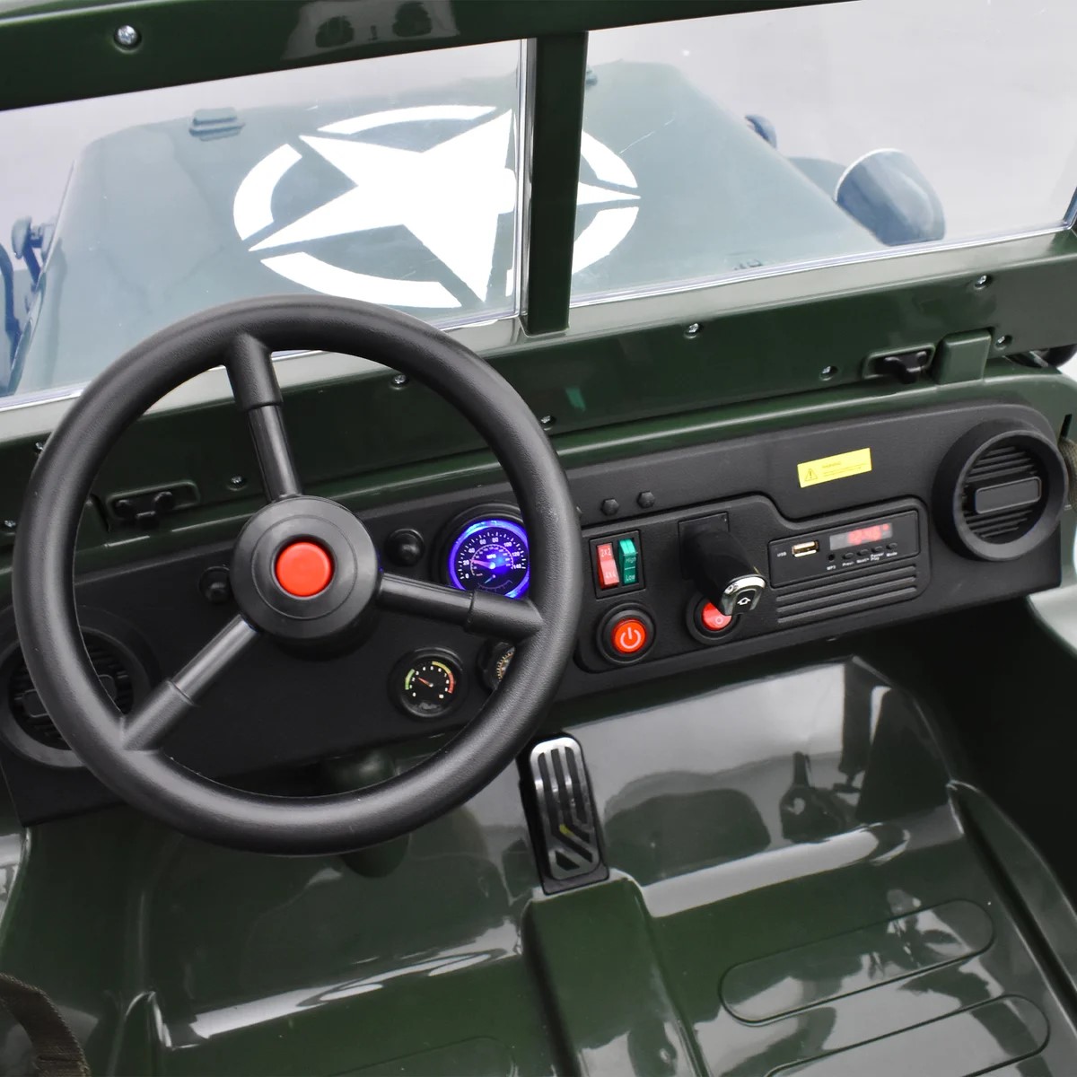 VOITURE ÉLECTRIQUE ENFANT JEEP WILLYS 3 PLACES 12V VERT 7 sur 15