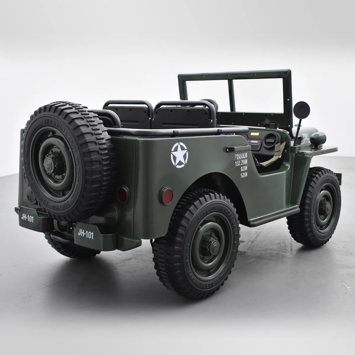 VOITURE ÉLECTRIQUE ENFANT JEEP WILLYS 3 PLACES 12V VERT 8 sur15