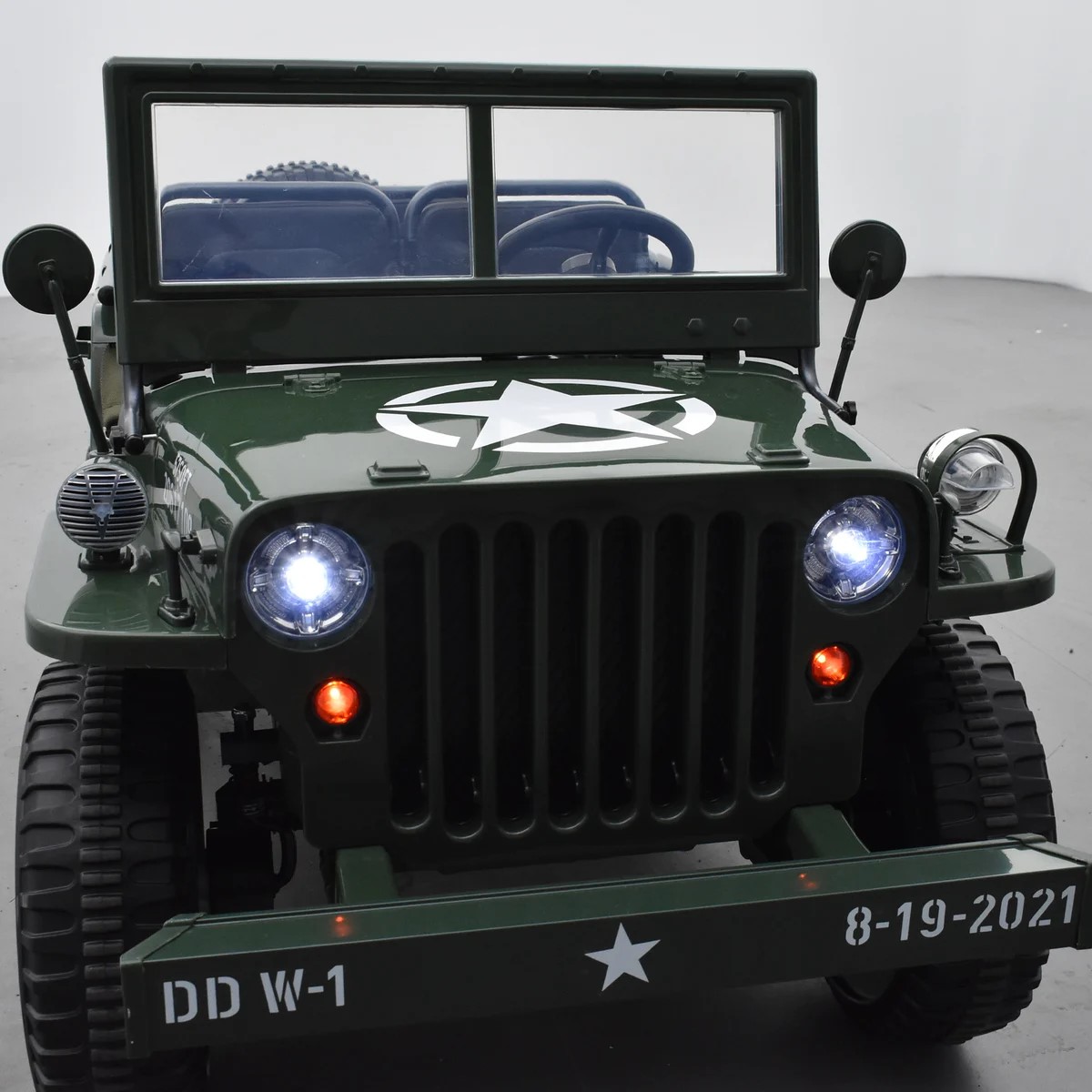 VOITURE ÉLECTRIQUE ENFANT JEEP WILLYS 3 PLACES 12V VERT 12 sur 15