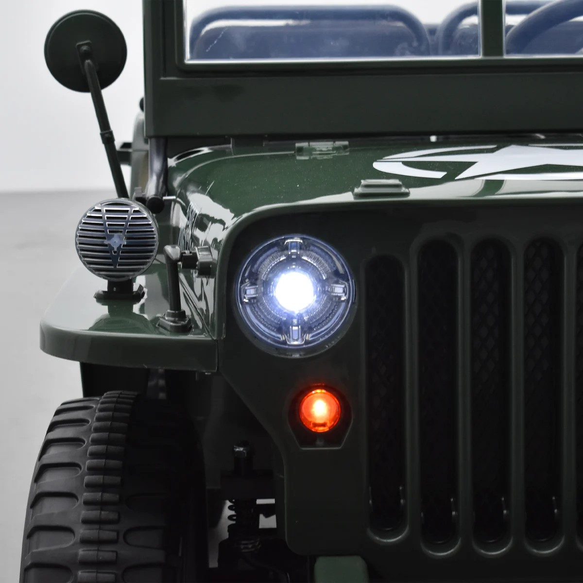 VOITURE ÉLECTRIQUE ENFANT JEEP WILLYS 3 PLACES 12V VERT 14 sur 15