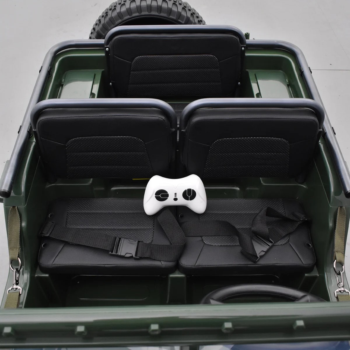 VOITURE ÉLECTRIQUE ENFANT JEEP WILLYS 3 PLACES 12V VERT 15 sur 15