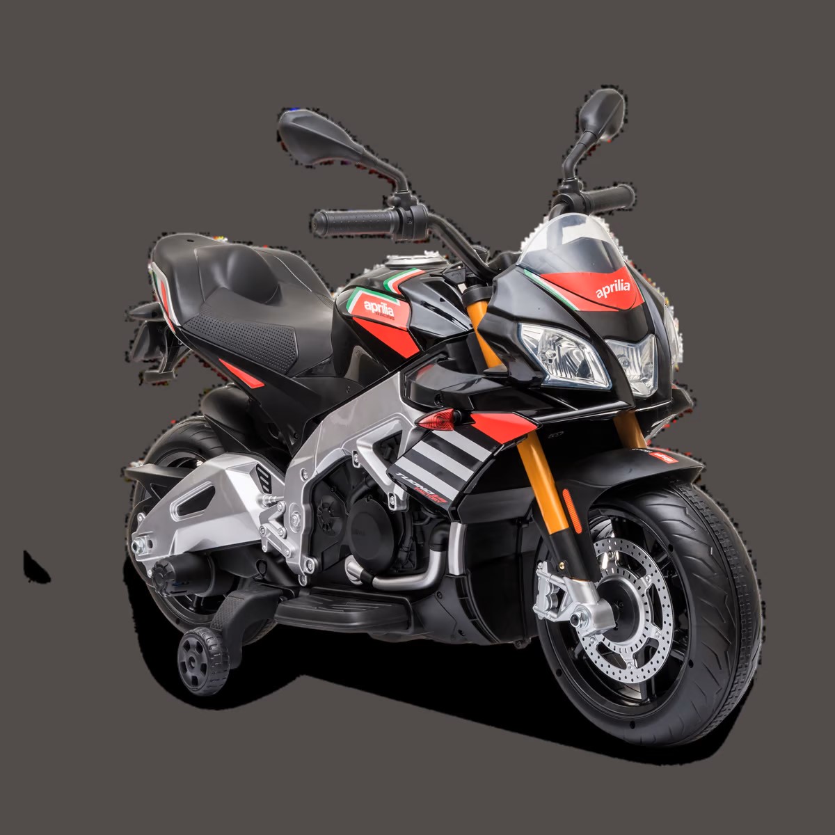 MOTO ÉLECTRIQUE ENFANT APRILIA TUONO V4 NOIR 1 PLACE