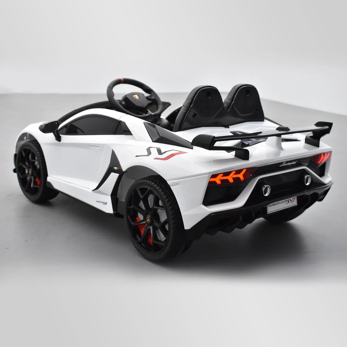 VOITURE ÉLECTRIQUE ENFANT LAMBORGHINI AVENTADOR SVJ 12V BLANC 6 SUR 15